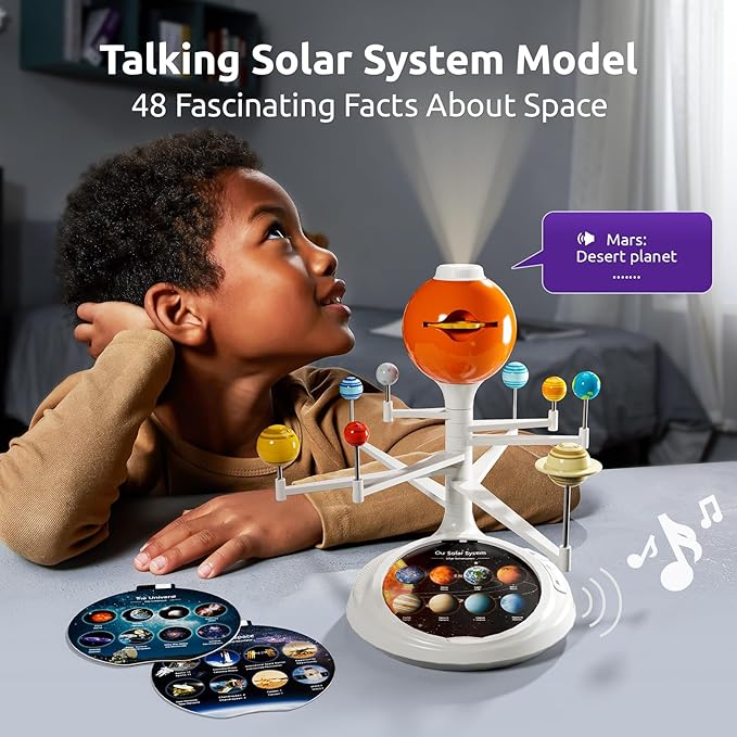 Science Can Solar System for Kids, Interactive Talking Solar System Model, STEM Planetarium Projector with 8 Planets, Space Toys Gift for Age 6-12 Boys & Girls, Classroom & Home Astronomy Learning