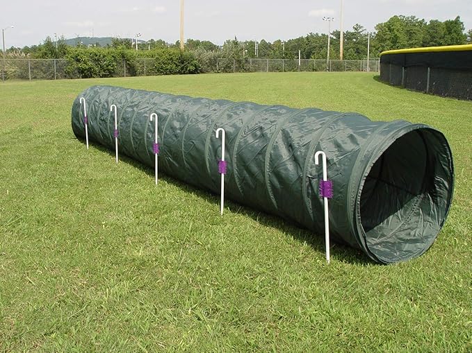 14' Dog Agility Tunnel with Stakes, Multiple Colors Available (Hunter)