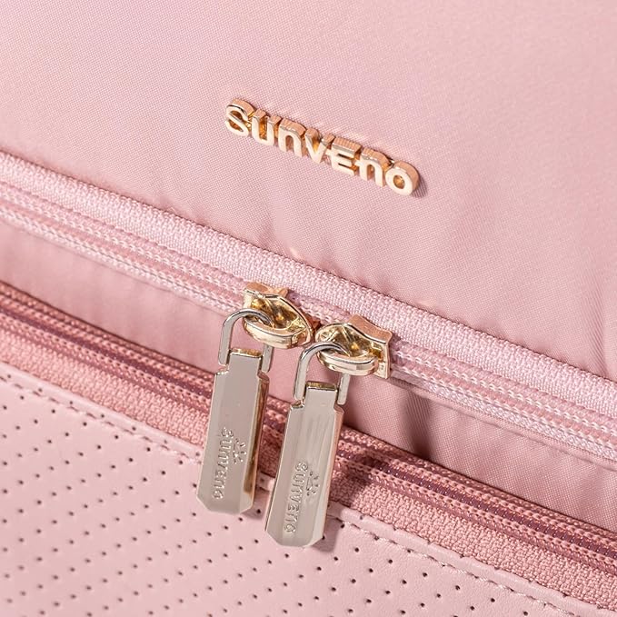 Sunveno Breastmilk Cooler Bag Set with 2 Ice Packs & Detachable Insulation Box, 15-Hour Cold Retention Foil-Lined Leak-Proof Tote Fits 3 Baby Bottles for On-The-Go Pumping Moms, Daycare & Travel,Pink