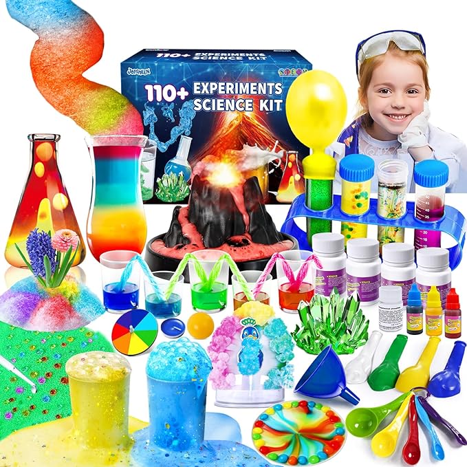 110+ Science Experiments Kits for Kids, Science Projects STEM Activies Toys Gifts for Boys & Girls, Volcano Eruption, Chemistry Set and More Scientist Educational Toys