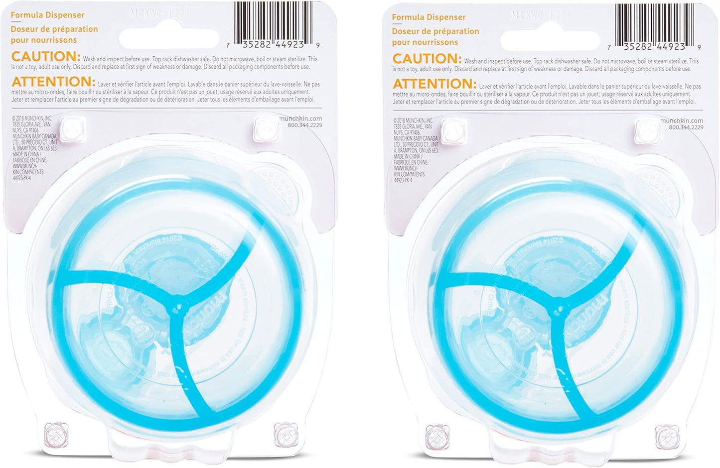 Munchkin® Formula Dispenser, BPA Free, 3 9oz Sections, Blue, 2 Pack