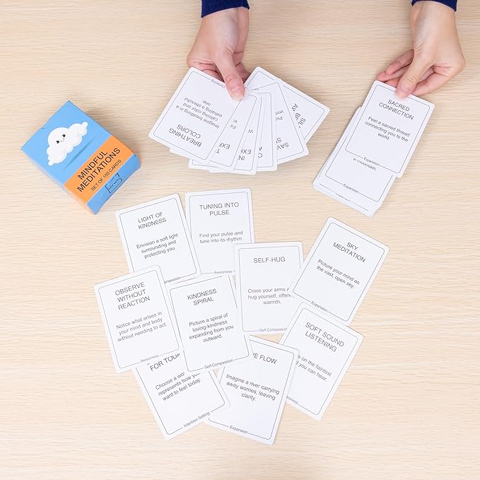 100 Mindful Meditations Cards – Mindfulness & Meditation Self‑Care Prompts | Desk & Travel Deck for Stress Relief, Focus, Motivation & Well‑Being