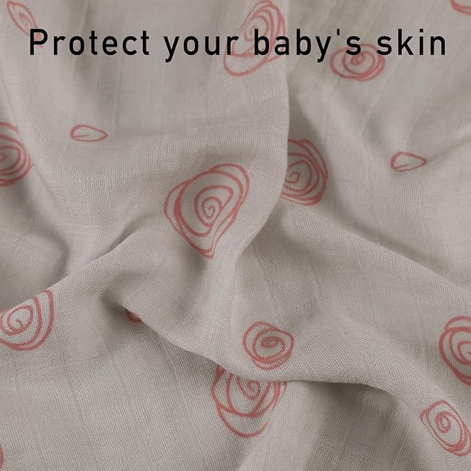 Muslin Baby Burp Cloths, Large 27 x 27 Inches Burping Cloths for Newborn Girls Boys, 6 Pack Baby Burp Rags Towel and Washcloths for Infant (Gentle Colors)