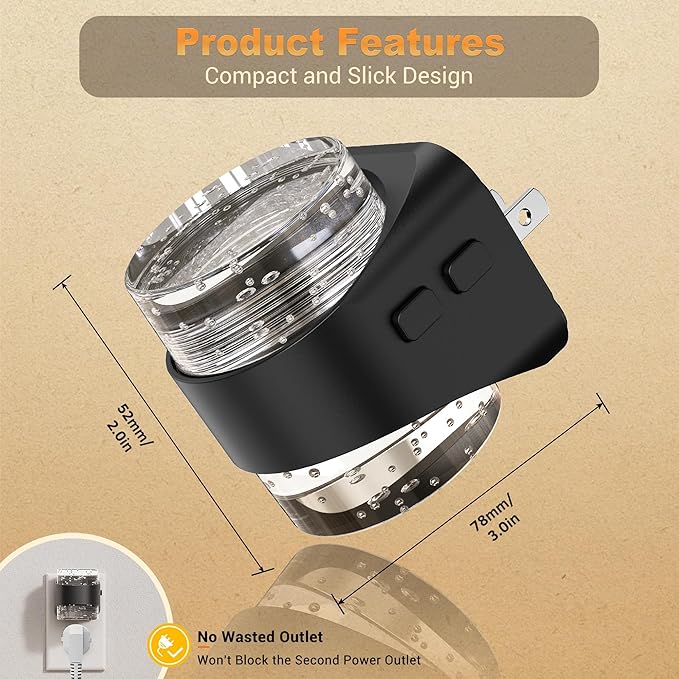 JandCase LED Night Light, Bubble Night Lights Plug into Wall, [2 Pack]Night Light 3000K/4000K/5000K & 3 Brightness Levels, Dimmable Nightlight with Dusk to Dawn Sensor for Bathroom Hallway Bedroom