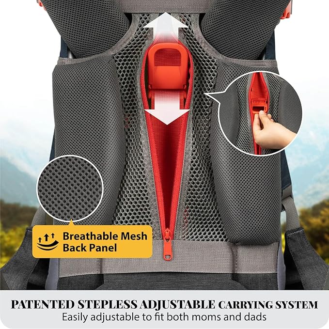 WIPHA Upgraded Baby Carrier, Hiking Backpack with Ergonomic Pro Design, Lightweight Large Capacity Toddler Carrier