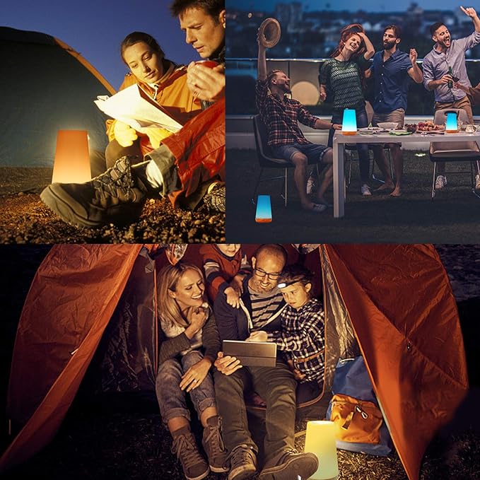 LED Night Light Touch Lamp Bedside Table Lamp for Kids Bedroom Rechargeable Dimmable with Remote Control Warm White Light RGB Color Changing