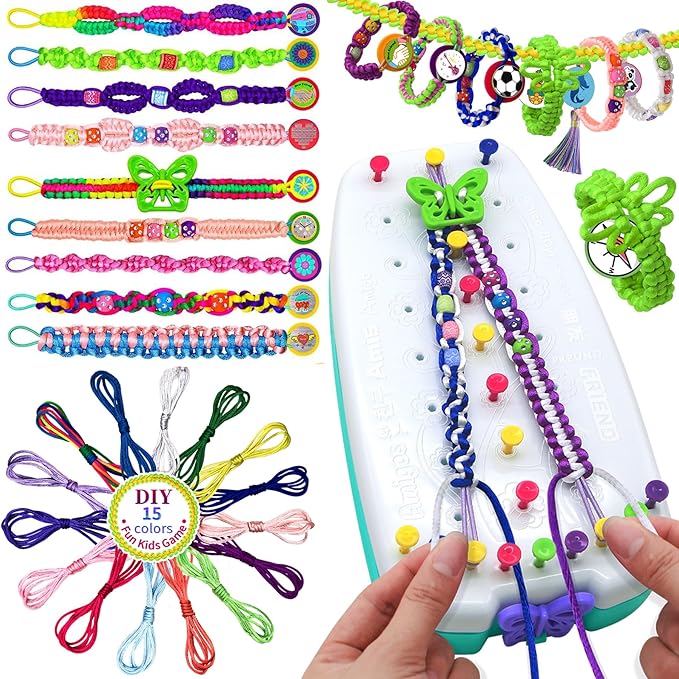 Coiinala Friendship Bracelet Making Kit for Girls, DIY Bracelets Maker Jewelry String Braiding Set Toys - Best Gifts Ideas Arts and Crafts String Maker for Kids Age 7 8 9 10 11 12 Year Old, Blue