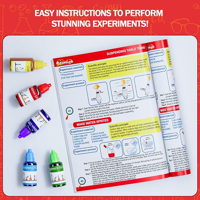 Science Kits for Kids - 70 Experiments Science Kit for Kids Age 6-12 Year Old, STEM Educational Science Toys Gifts for Girls Boys, Chemistry Set, Crystal Growing, Erupting Volcano