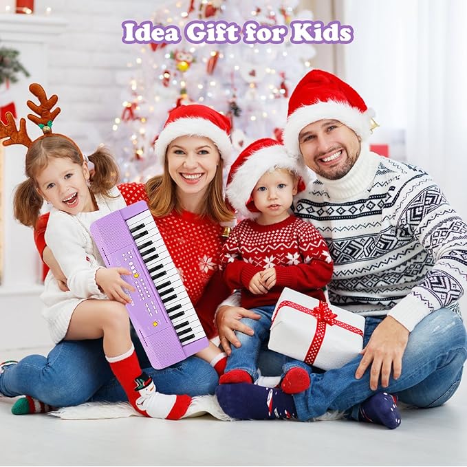 Toy Piano for Kids Pianos Keyboard Toy for 3 4 5 6 7 8 Year Old Girls Boys Beginners Electric Keyboards with Microphone Toys for 3+ Year Old Gifts (Purple)