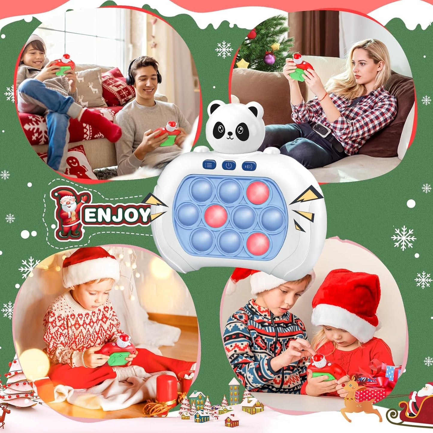 Fast Push Game,Push Game Fidget Toys,Handheld Game Console for Kids,4 Modes Games,That Exercises Reaction Ability and Improves Concentration | Gift Ideas for Kids (Panda)