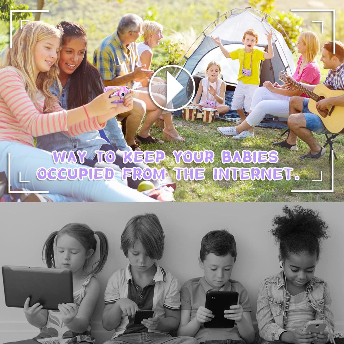 Kids Camera, Toddler Kid Digital Camera with 180°Flip Lens & 2.4in IPS Screen, Birthday Festival Gifts Present Toy for 4 5 6 7 8 9 10 11 Year Old Girls/Boys, 32 GB Card Included, X101