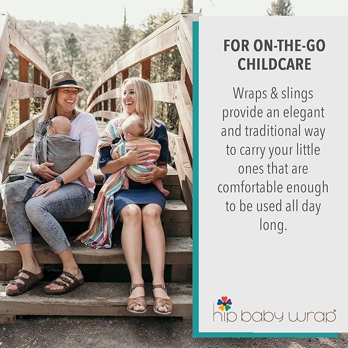 Hip Baby Wrap Ring Sling Baby Carrier for Infants and Toddlers - Beautiful, 100% Soft Cotton Baby Wraps Carrier for Babies 8-35 lbs - Perfect Baby Shower Gifts Moms and Dads - Nursing Cover (Sunset)