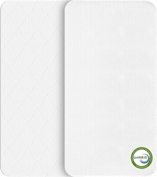 47x23.6 Rectangle Bedside Bassinet Mattress: 2" Thick Dual Side Gel Memory Foam Bassinet Mattress for ADOVEL/BabyBond/ELEMARA Bassinet Bedside Crib - All-Season Design