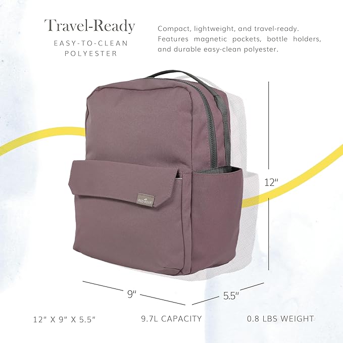 RED ROVR Mini Roo Lightweight Backpack | 6 pockets for everyday essentials (Mauve)
