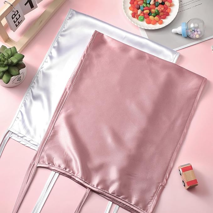 Hosuly 2 Pcs Satin Bassinet Sheet Baby Hair Soft Silk Feeling Sheet Baby Bassinet for Rectangle Cradle Pad Mattress Boys Girls Newborn Infant(Pink, White)