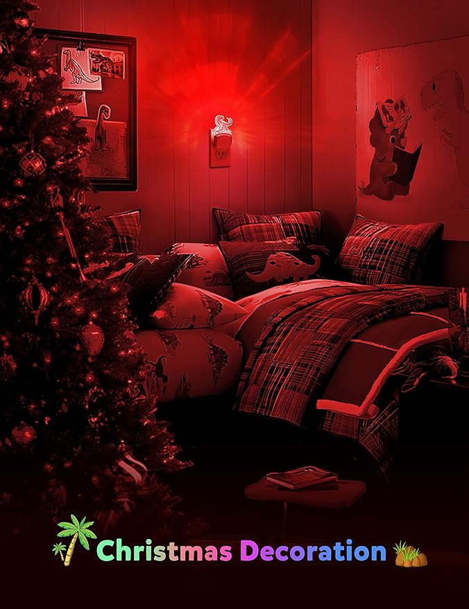 Dinosaur Night Light for Kids [2 Pack], 8 Color Changing Plug in Night Lights for Baby with Dusk to Dawn Sensor, Nightlight for Bathroom Decor, Children Room, Dinosaur Toys Gifts