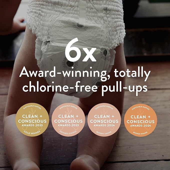 Joonya Pull-Up Pants Baby Diapers, Size 5 XL (24-37 lb) - 6 Bags of 23 (138) - NonToxic, Eco-Friendly, Ultra Slim, Overnight Use - Made in Denmark