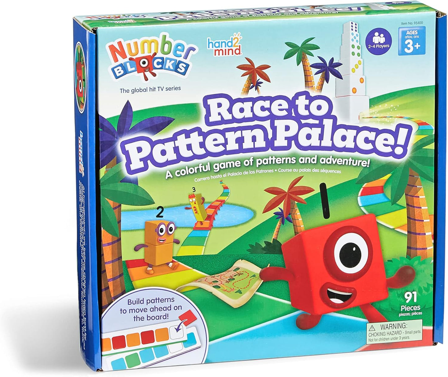 hand2mind Numberblocks Race to Pattern Palace! Board Game, Educational Board Games, Numbers for Toddlers, Math Toys for Kids 3-5, Preschool Learning Activities, Birthday Gifts for Kids