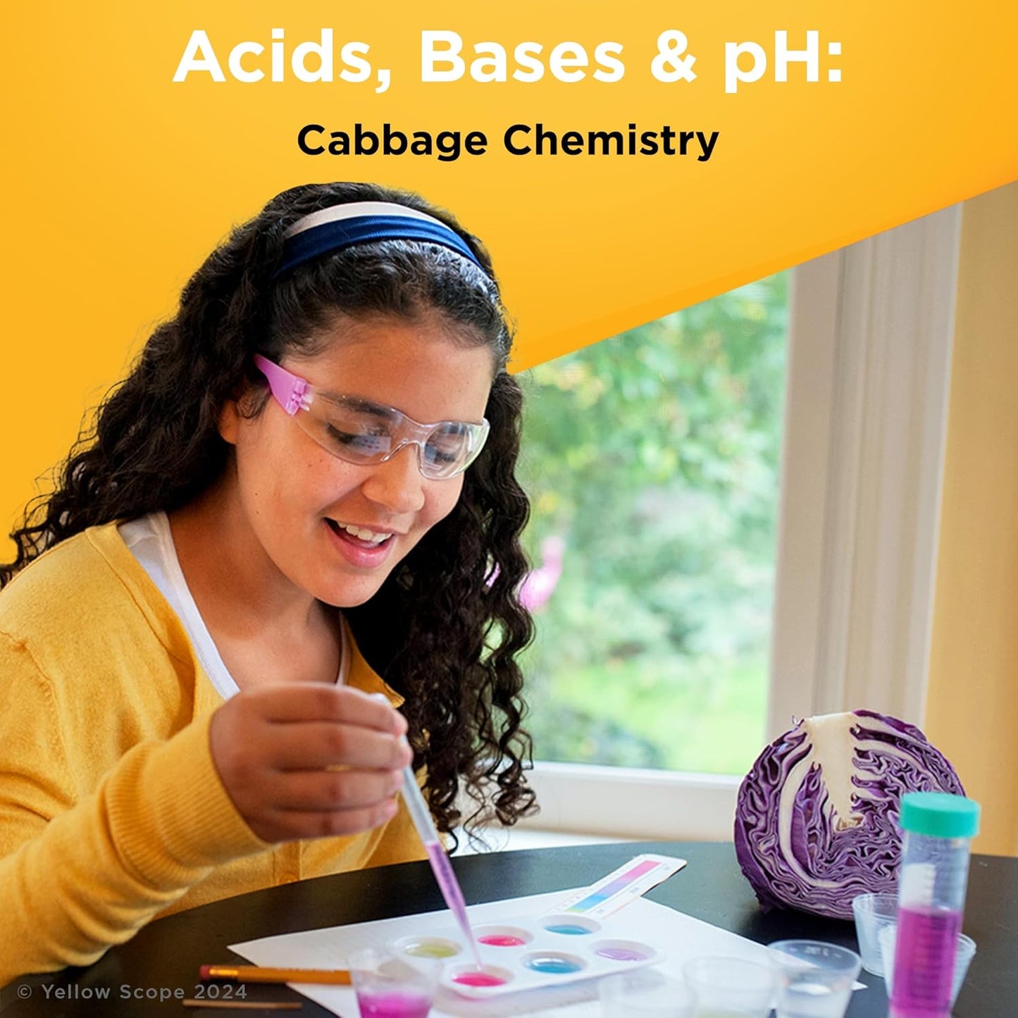 Science Kit for Kids, Acid, Base & pH Kit for Girls and Boys, Cabbage Chemistry, STEM Learning Color Changing Experiment, Kids Ages 8-12