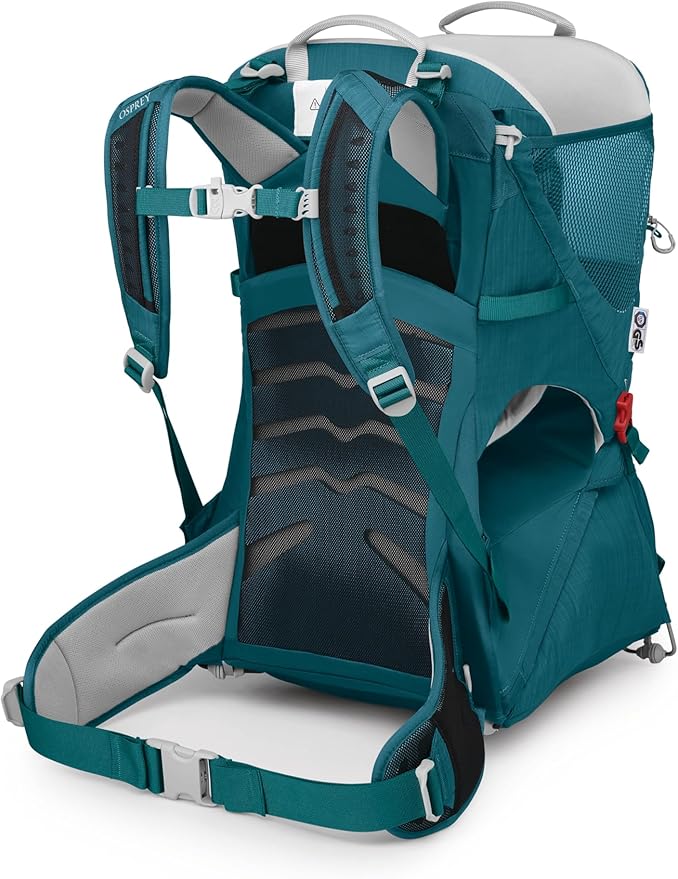 Osprey Poco SLT Lightweight Child Carrier Backpack - Slimmed-Down Hiking Carrier for Toddlers with Safety Harness, Sunshade, and Ventilated Backpanel - Lightweight Travel-Friendly Option