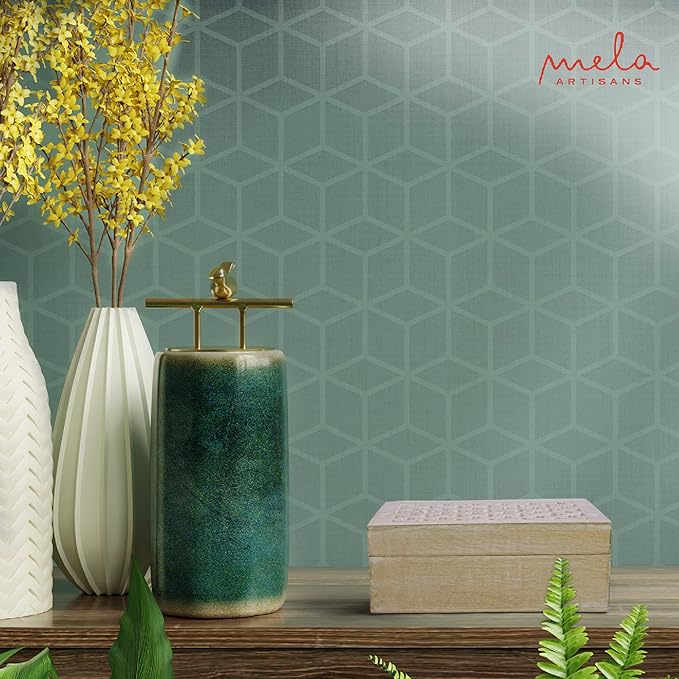 Mela Artisans Wooden Keepsake Box | Whitewash Mango Wood Memory & Photo Storage Box with Hinged Lid | Decorative Storage Box | Large | 9x6x3.5 Inch