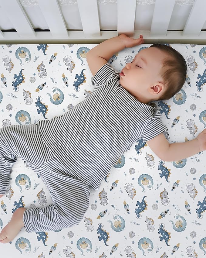 Baby Crib Sheets Boy Girl for Standard Crib Mattress - Ultra Soft Jersey Knit Neutral Crib Mattress Sheet, Safe and Snug, Durable, Stylish Crib Sheet Fitted, 28''x52''x9'' Extra Deep Pocket