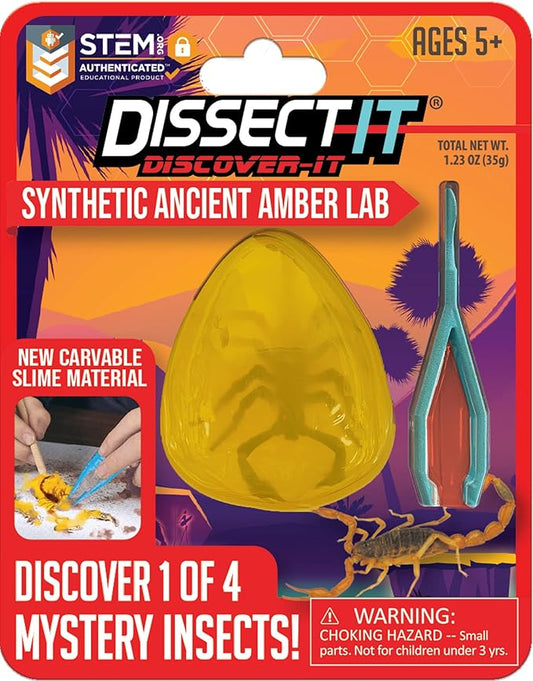 Discover-It Dissection Kit for Kids, Synthetic Amber Science Lab Kit to Learn About Insects, Science Toys for Kids Ages 5 and Above