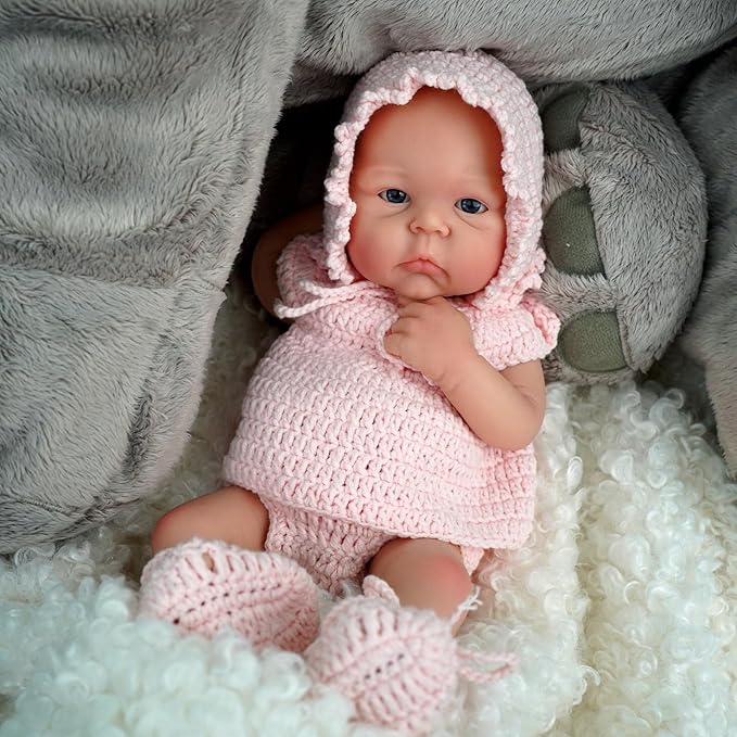 12" Micro Preemie Full Body Silicone Baby Doll Girl Carina Lifelike Reborn Doll Surprice Children Anti-Stress-A