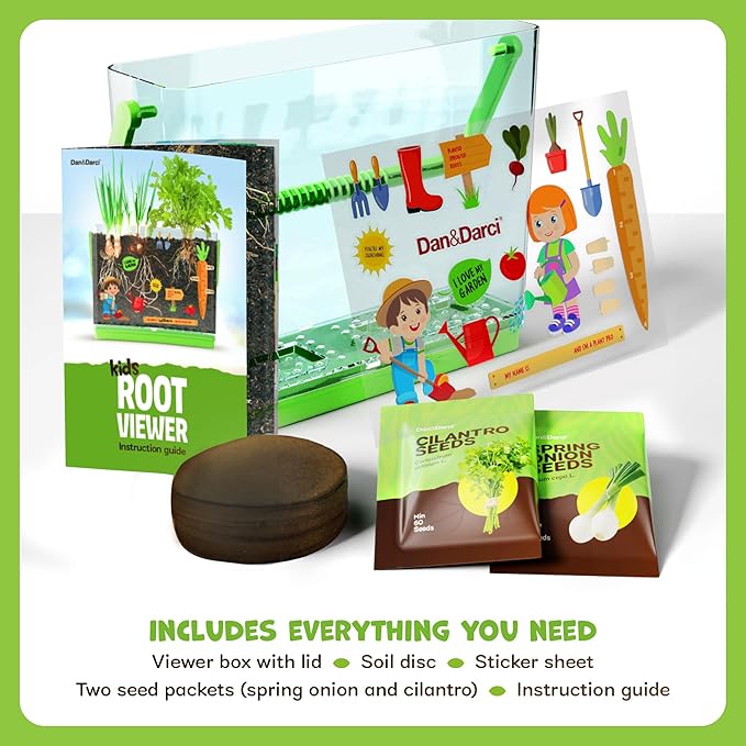 Dan&Darci Root Viewer Kit for Kids - Grow Your Own Plant for Boys & Girls Christmas Gifts - Science STEM Toy & Craft Growing Kits for Ages 4-8 Birthday Gifts for Boy, Girl 4, 5, 6, 7, 8, Year Old