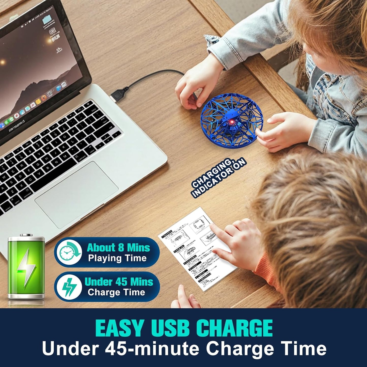 Hand Operated Drone Toy for Kids - Easy Fly Hover Drone with AI Motion Sensor, Rechargeable Drones for Kids 8-12 & 6-8, Safe Mini Quadcopter with Auto Hover, 360 Flip/Roll, Perfect Boys Girls Drones for Age 4-6-8-12 Birthday Gifts