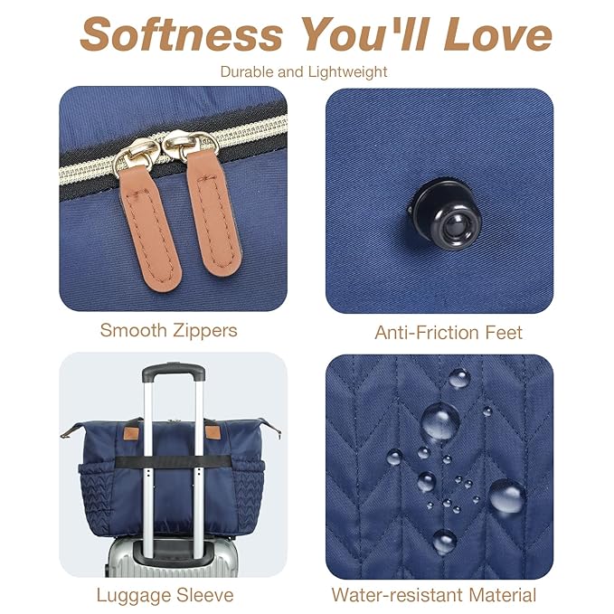 Diaper Bag Tote, Large Baby Diaper Bags Waterproof, Hospital Bag for Labor Delivery with Pacifier Case, Changing Pad, Shoulder Strap, Dark Blue