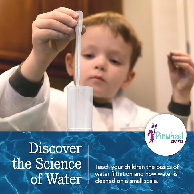 Water Filter DIY Kit for Kids - STEM Water Purification Kit with Pebbles, Sand, Filter Chamber & Paper, Educational Science and Arts Experiments for Ages 9-12