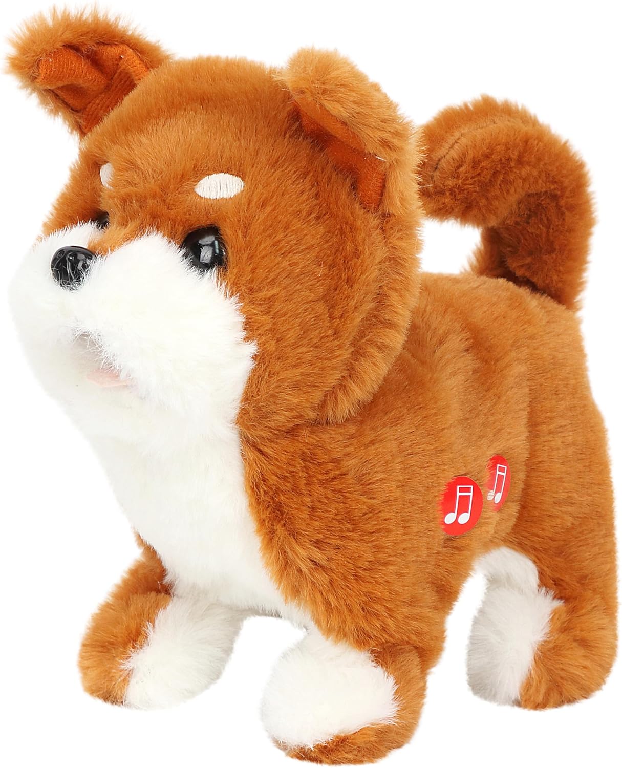 Easfan 7" Electric Walking Plush Dog Toy Interactive Talking Musical Plush Toy Brown Puppy Birthday Gifts for Kids Toddlers