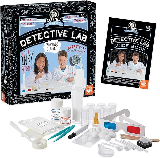 MindWare Science Academy Detective lab - Science Kits for Kids Age 8-12 - Kids Detective Kit Complete with 7 Forensics and Crime-Scene Investigations - Ages 8 and Up