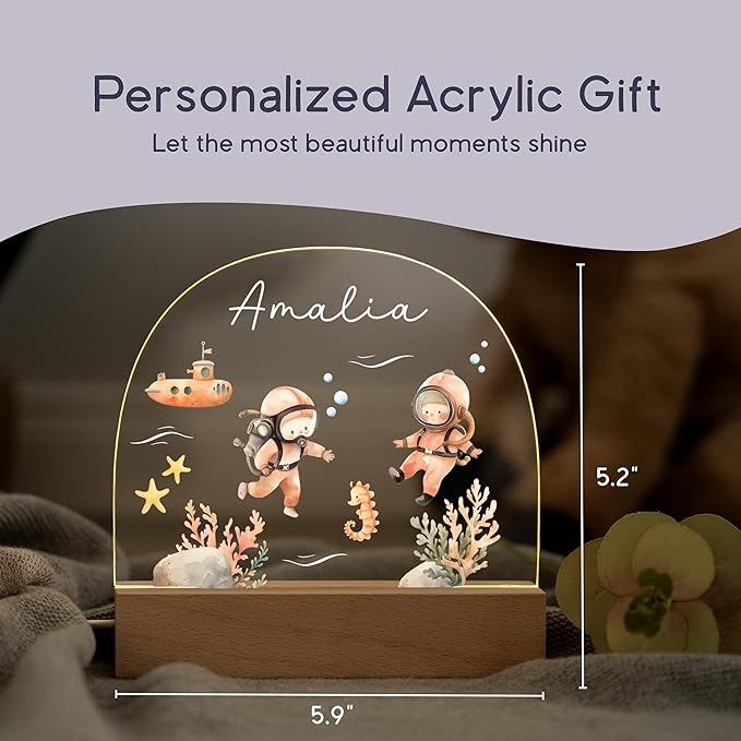 Baby Welcome Gift/New Born Essentials/Newborn Stuff/Personalized Night Light for Kids/Custom Baby Boy Gifts