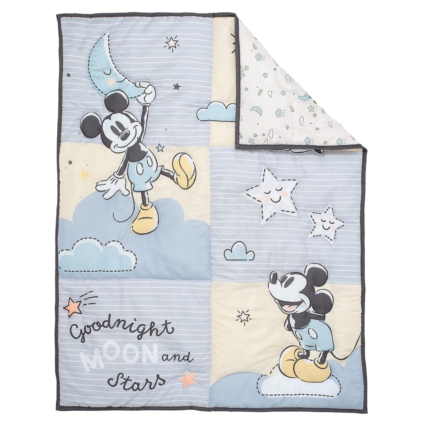 Lambs & Ivy Disney Baby Moonlight Mickey Mouse 3-Piece Nursery Crib Bedding Set