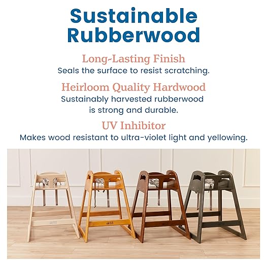 ECR4Kids ASATT High Chair, Toddler Chair, Dark Walnut