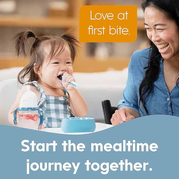 NumNum Baby Spoons Set, Baby Essentials Pre-Spoon GOOtensils for 6+ Months, First Stage Self-Feeding Spoons for Baby Led Weaning (BLW), Silicone Toddler Utensils, BPA-Free, 6 Pack Rainbow