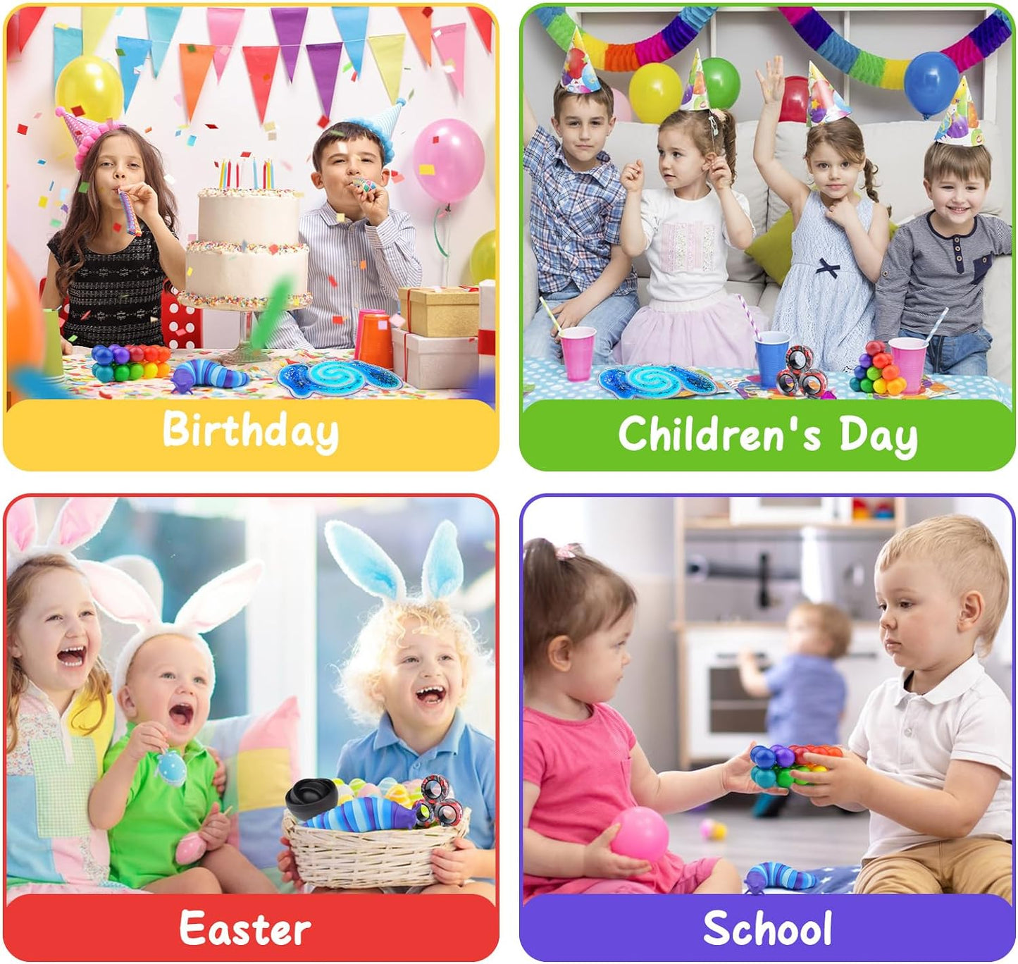 Cevioce 5Pcs Fidget Toys Adults Pack,Autism Sensory Toys with Fidget Spinner Slug Magnetic Rings,Squishy Figette Toys,Cool Gadget for Boys Teens ADHD Stress Relief,Basket Stuffers for Kids Christmas