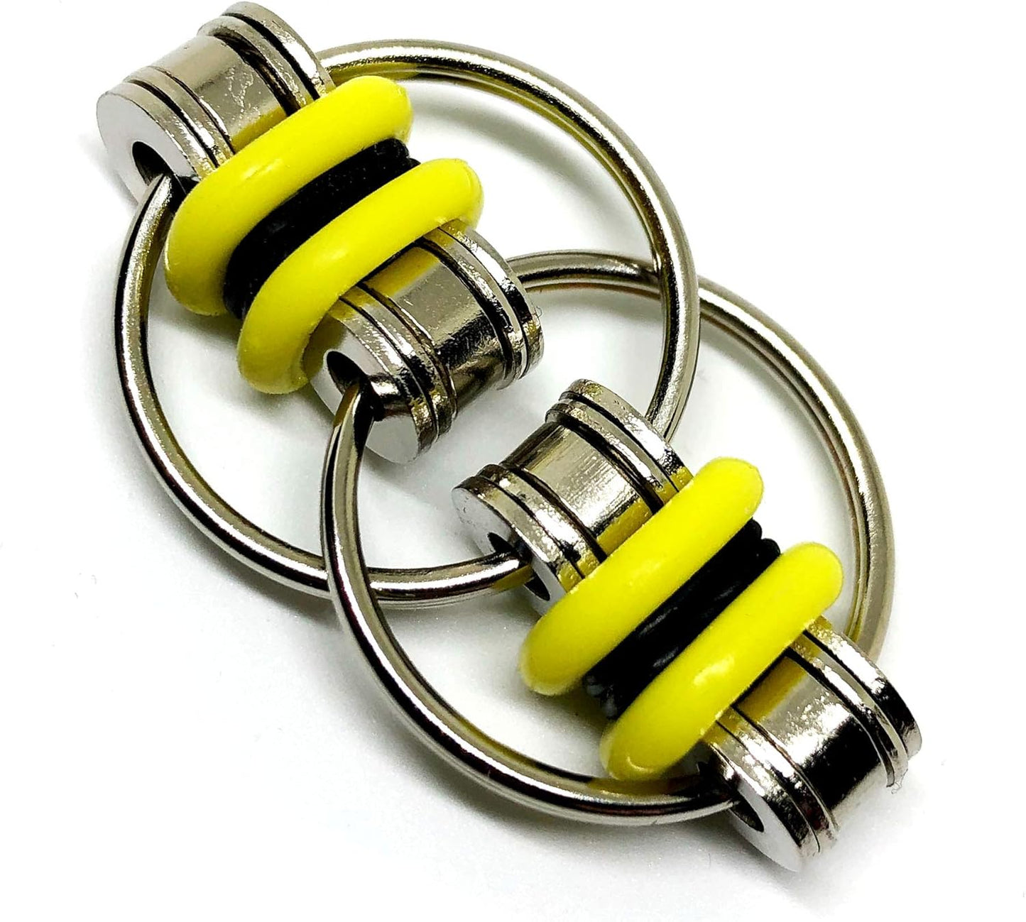 Fidget Toys Flippy Roller Chain - Stress Relief Perfect for ADHD, ADD, Anxiety in Classroom, Office, School, Work for Students, Teens, Adults Stocking Stuffers Gifts (3 Piece) (Yellow)