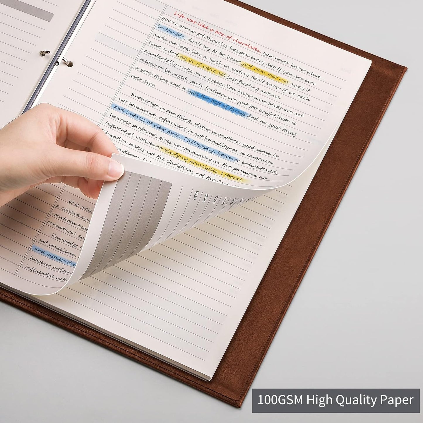 EMSHOI Undated Daily Planner - A4 Large to Do List Notebook Appointment Book for Productivity Time Management, with Hourly Planner Refills, Hardcover Binder Leather Journal - 240 Pages, 8.5x11