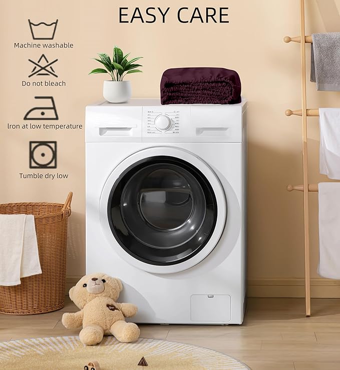 HBHLFZ Crib Sheets for Boys, Girls, 28x52 Inch Fitted Crib Sheet - 8 Inch Deep Pocketed Fixed Sheet - Soft and Comfortable Microfibre - Fits Standard cot and Toddler mattresses, Burgundy