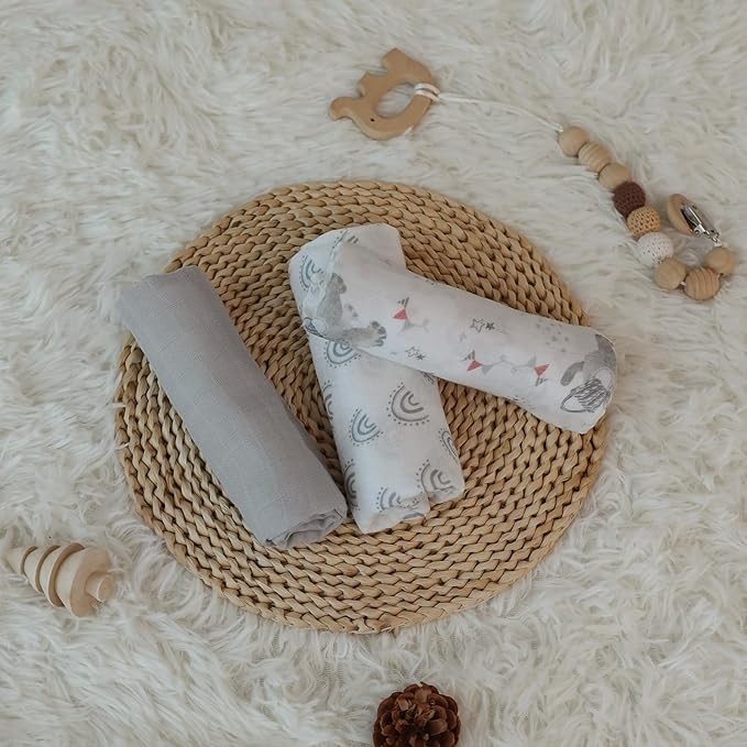 Muslin Baby Burp Cloths, Large 27 x 27 Inches Burping Cloths for Newborn Girls Boys, 6 Pack Baby Burp Rags Towel and Washcloths for Infant (Graceful Colors)