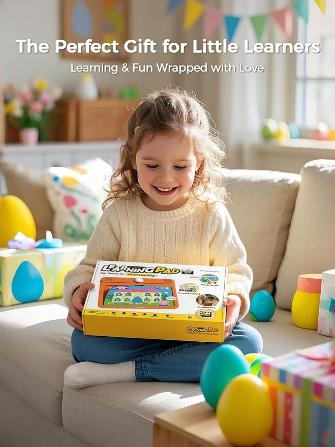 Interactive Electronic Learning Pad - Learn-to-Read System with 70 Sound Pages, Card-Insert for Alphabet, Words, Numbers, Music, Learning Activities for Kids 3-5 Years Old