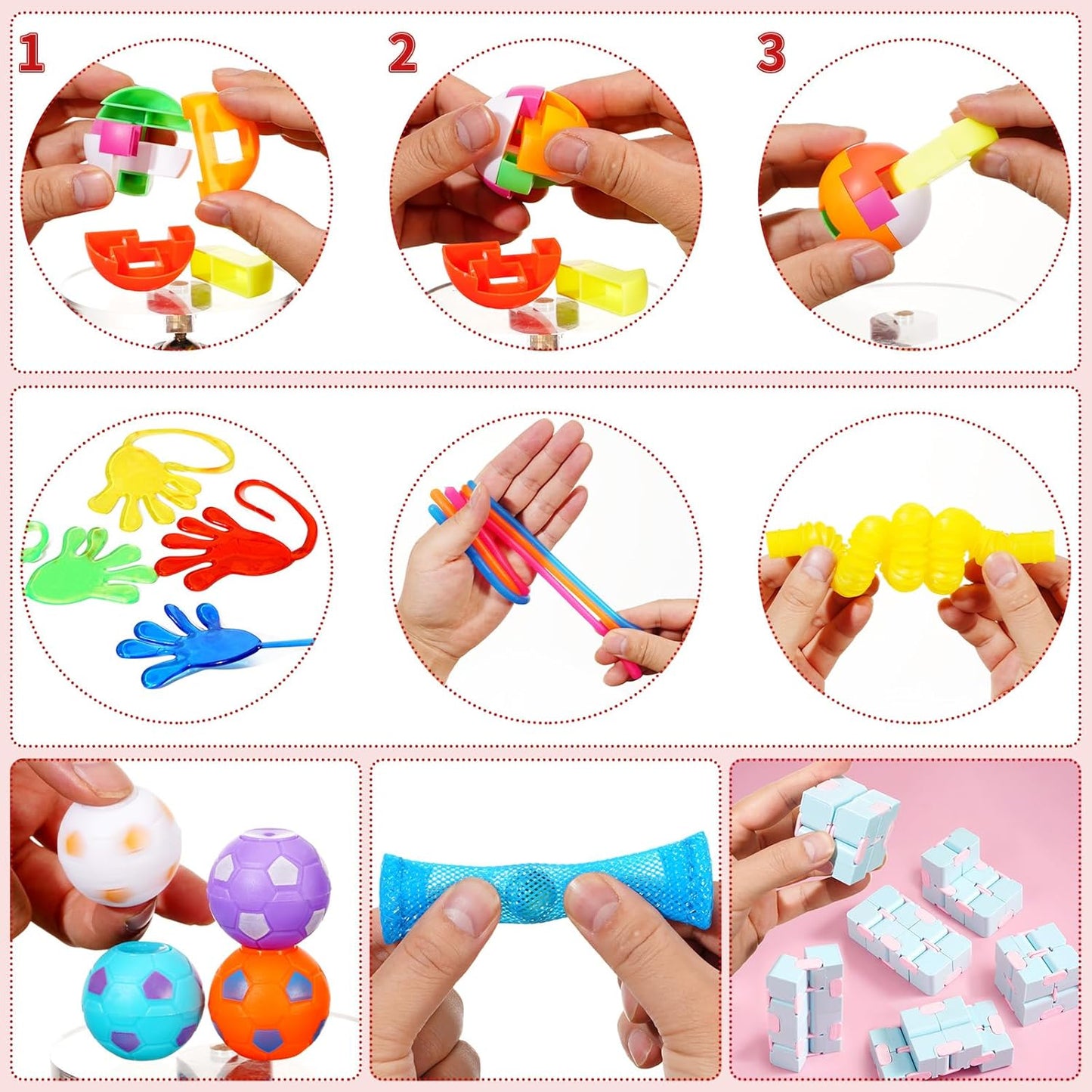 30Pcs Fidget Toys Pack Kids Sensory Party Favors Fidgets for Kids Classroom Treasure Box Toys Prizes Stocking Stuffers Goodie Bag Pinata Filler Autism Autistic ADHD Stress Relief Anxiety Toys