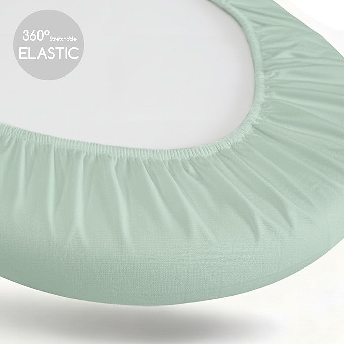 Baby Bassinet Sheets 3 Pack, Fitted Mattress Sheets for Boys & Girls, Ultra Soft Breathable, Universal Compatible with Halo Bassinest Swivel Sleeper(Sage Green, 32x16 Inch)