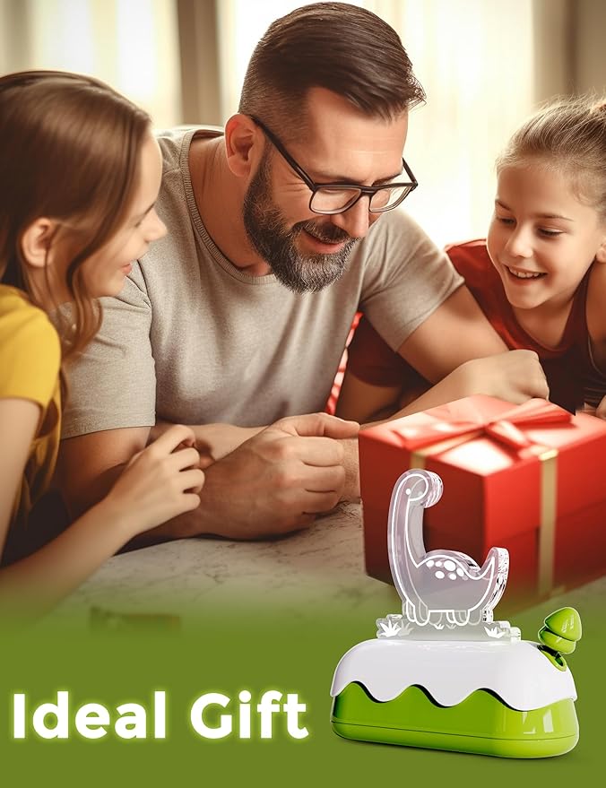 L LOHAS LED Cute Dinosaur Night Light, Kawaii Dinosaur Desk Lamp for Kids, Cute Desk Decor, USB Rechargeable, RGB, Night Light for Bedroom, Bedside, Living Room, Dining, Desk Decor, Gift