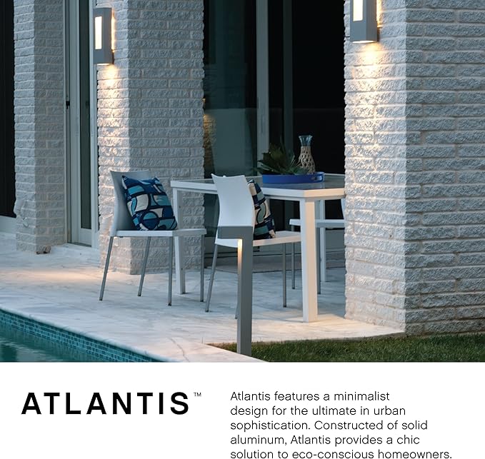 Hinkley Atlantis Extra Small Up/Down Wall Mount Outdoor Lantern - Aluminum, Etched Glass Lens, Integrated LED - Bronze Finish