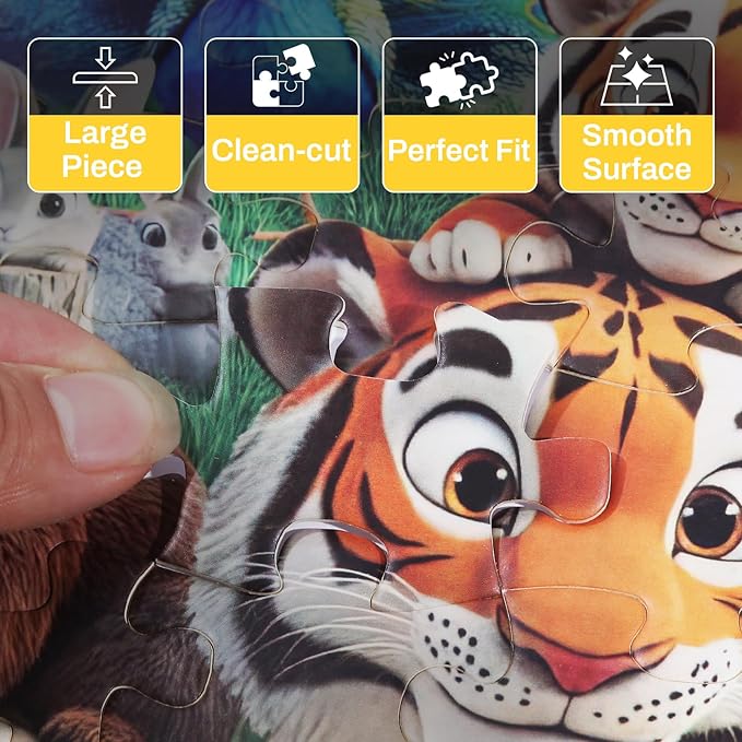 100 Pieces Puzzles for Kids Ages 4-8 Year Old Toddler Animals Jigsaw Puzzle for Ages 4-6 Educational Toys for Children Boys Girls Ages 4-6 6-8