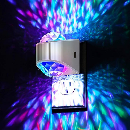 Night Lights Plug into Wall, Star Projector for Bedroom, Silver Night Light Projector for Kids, 9-Color RGB Galaxy Nightlight with Dusk to Dawn Sensor for Bathroom, Home Gaming Room Decor Gifts